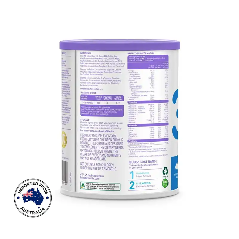 Bubs Easy Digest Goat Milk Powder (12 to 36 months) 800g 2