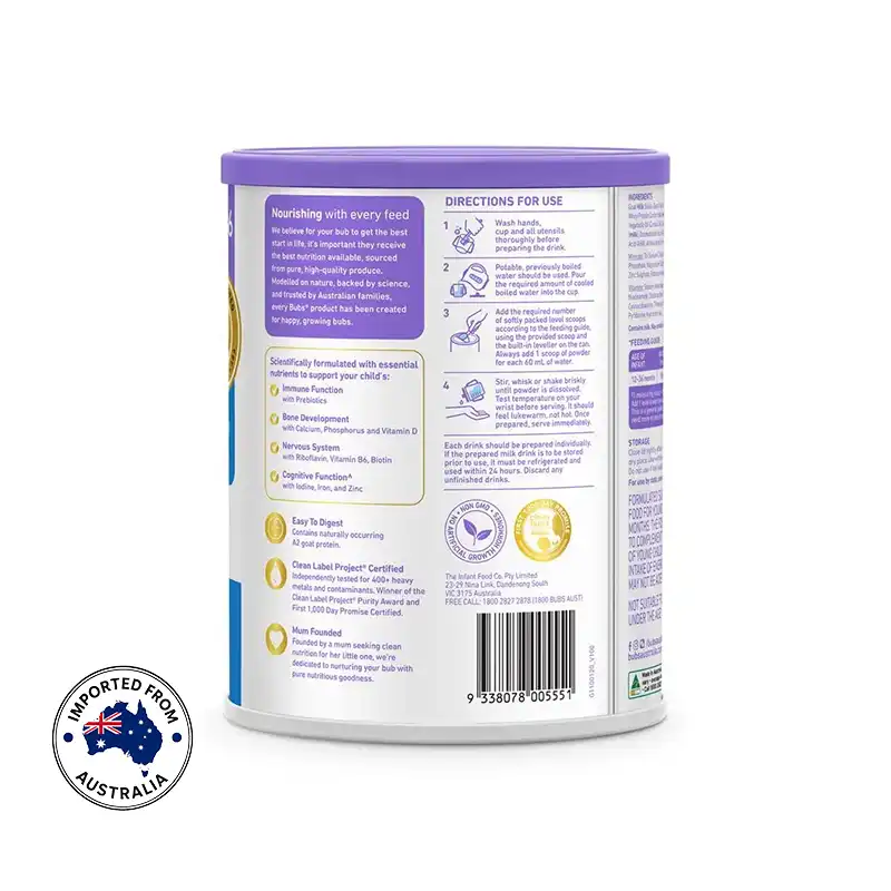 Bubs Easy Digest Goat Milk Powder (12 to 36 months) 800g 3